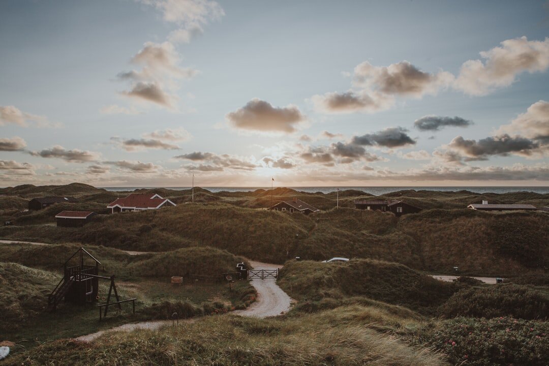 Rugged Danish coastline with cliffs and grey sea